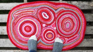 Felt rug made from old sweaters