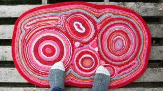 Felt rug made from old sweaters