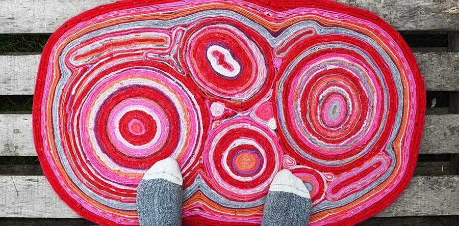 How To Make A Felt Rug Out Of Recycled Sweaters Pillar Box Blue How To Make A Felt Rug Out Of Recycled Sweaters