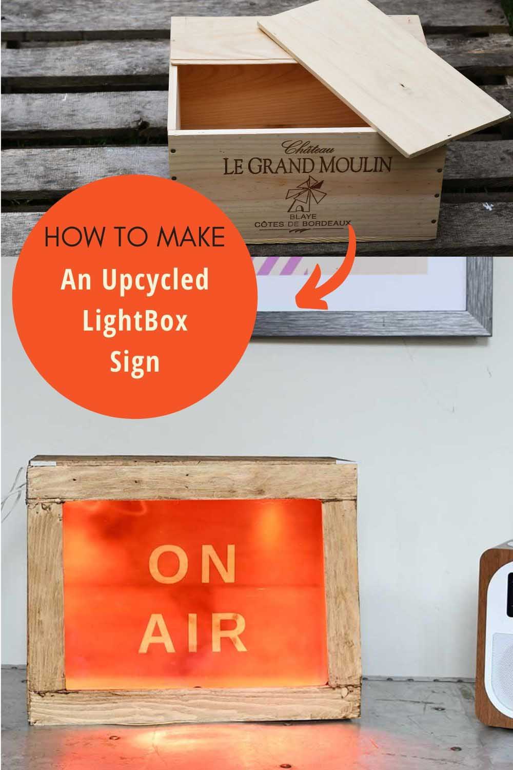 DIY lightbox sign