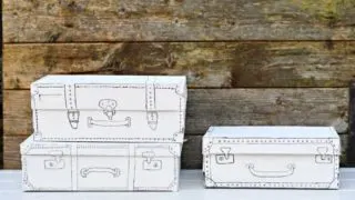 Vintage suitcase style shoe box craft.