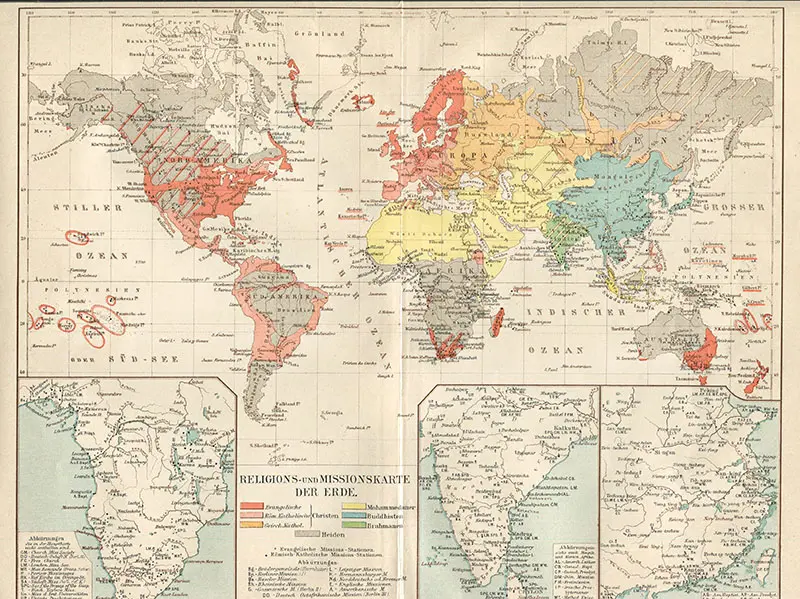Vintage World Map 1898