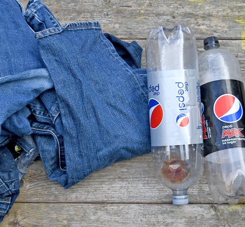 Jeans and plastic bottle