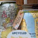 Upcycled Map Mason Jar Banks
