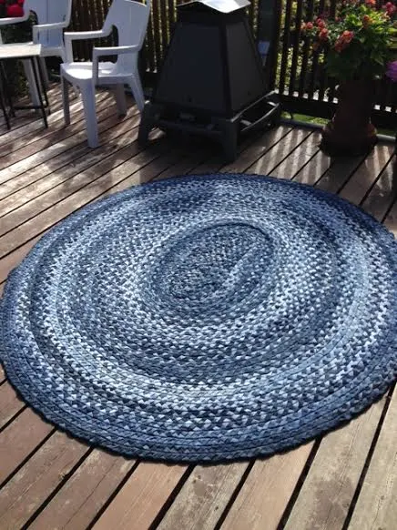 denim braided rug