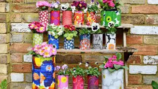 Marimekko Decorative tin can planters