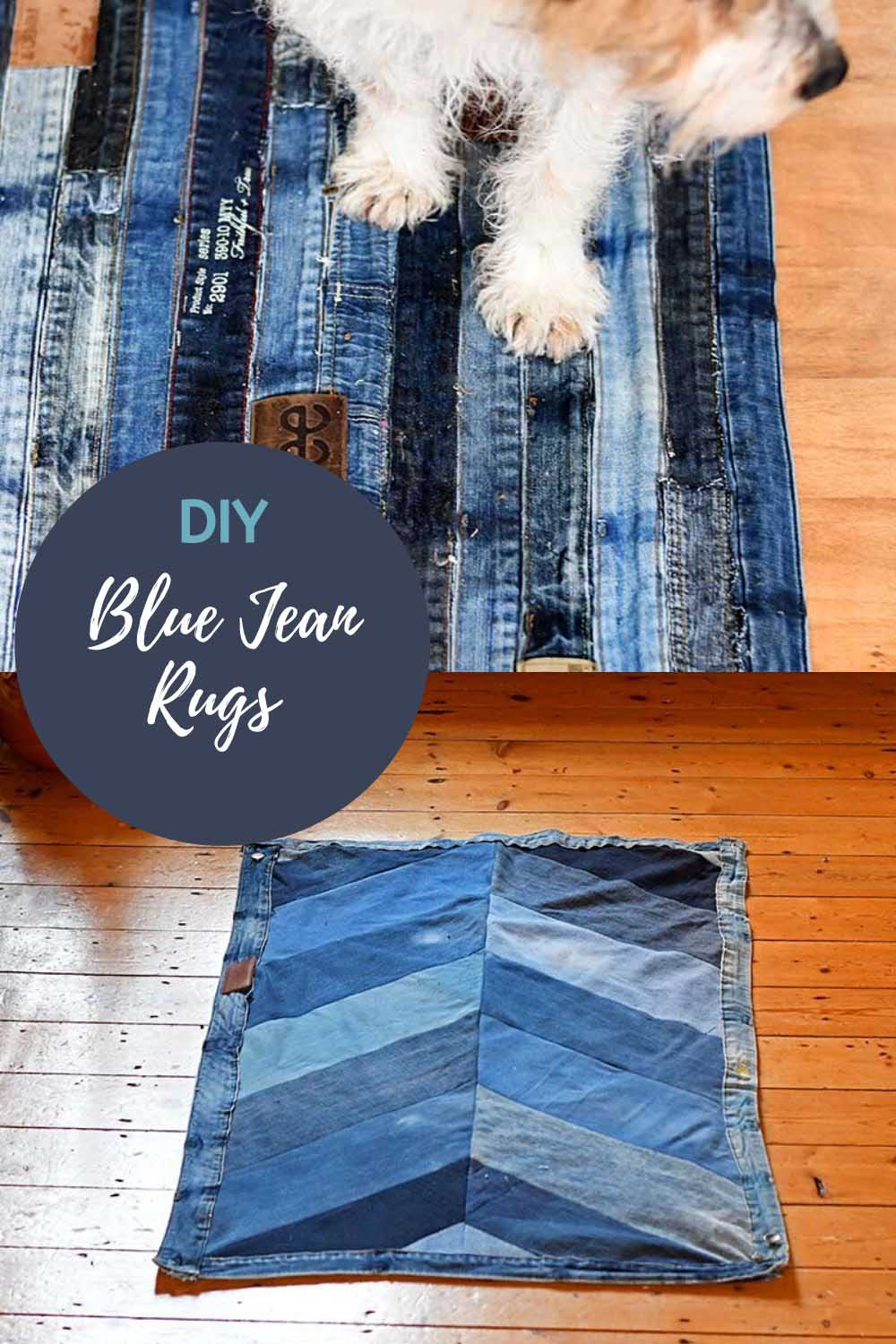 Upcycled denim rugs