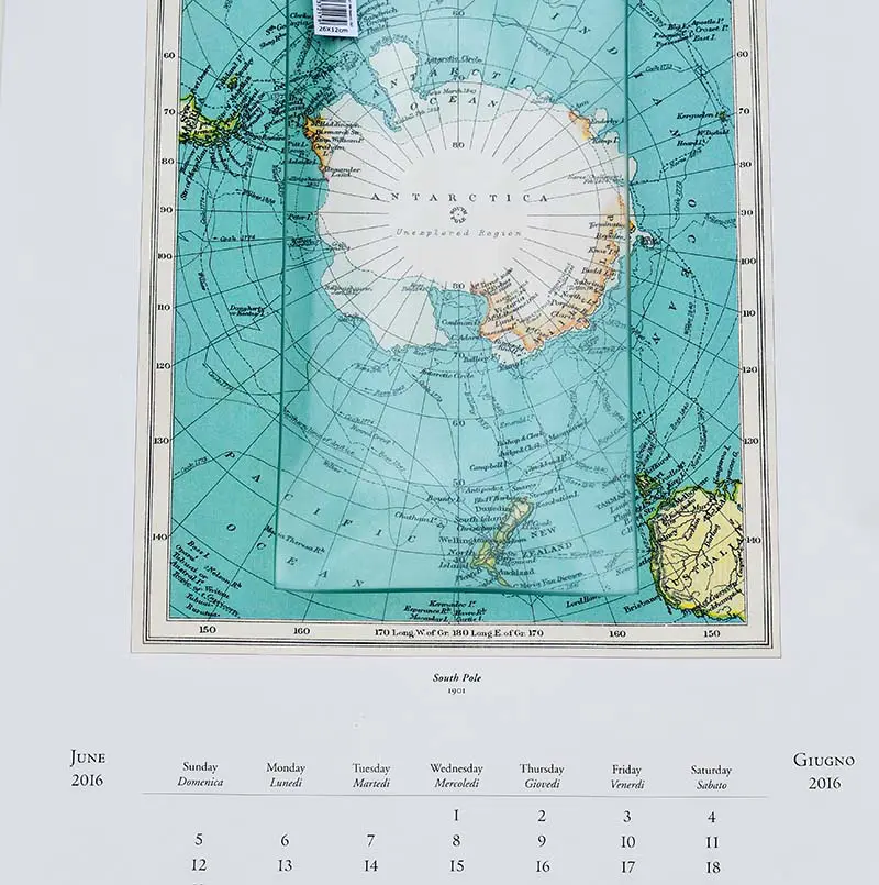 Antarctica calendar  map