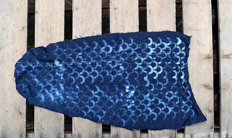 bleached fish scales for denim fish pillows