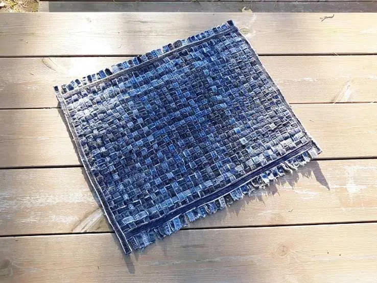 blue jean rug upcycle
