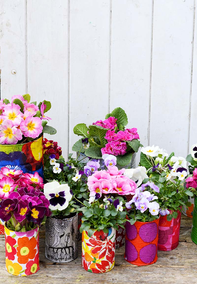 Marimekko tin can planters