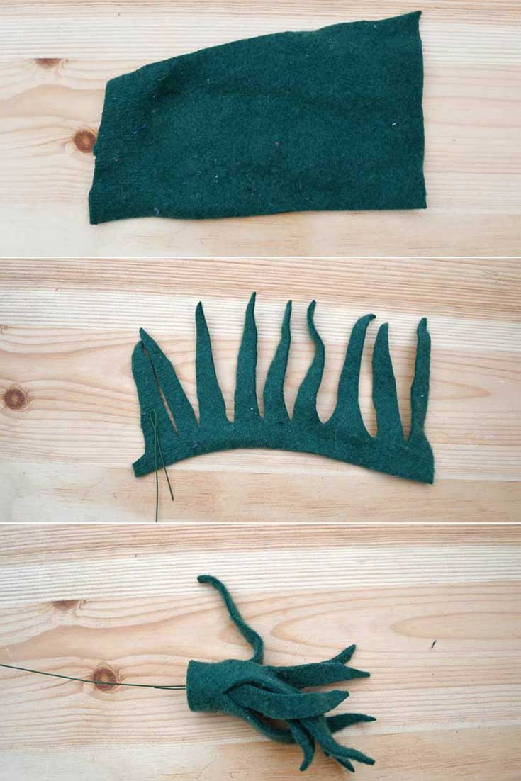 Floppy long leafed felt succulent tutorial