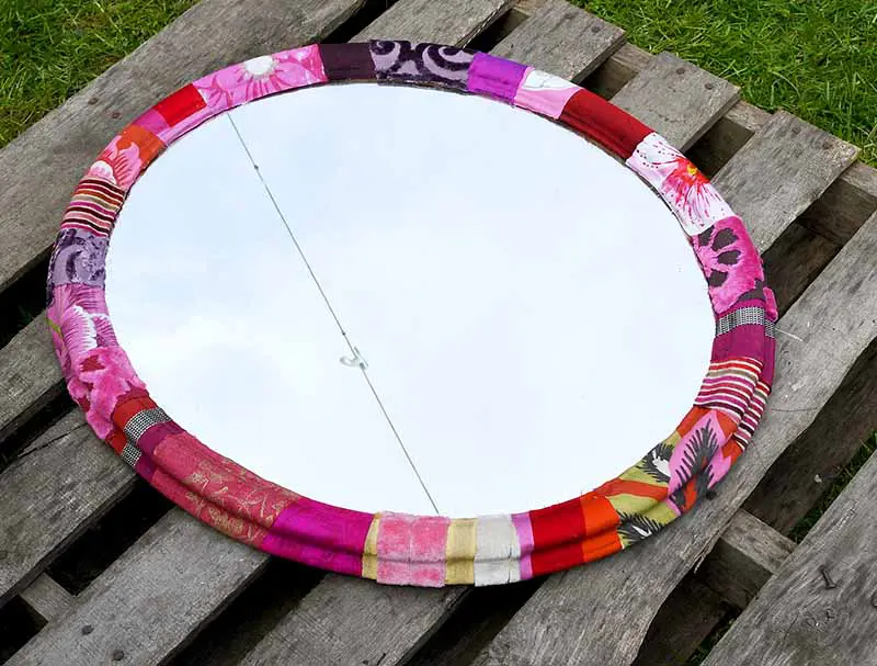 Mod podge fabric mirror frame