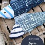 UPCYCLED denim fish pillows