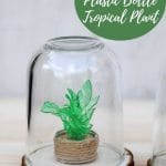 upcycled faux tropical plants