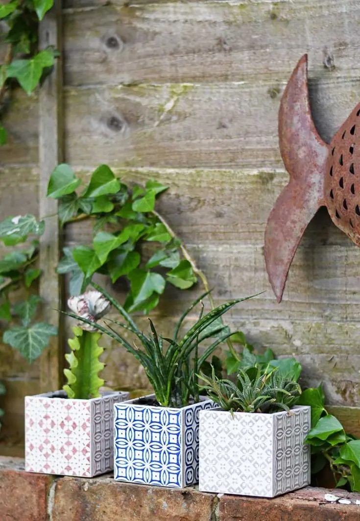 Easy cube boho Moroccan planters