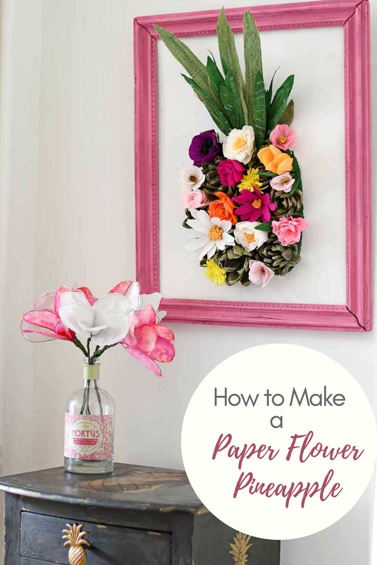 How to make a paper flower wall decoration pineapple