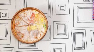 Ikea map wall clock hack