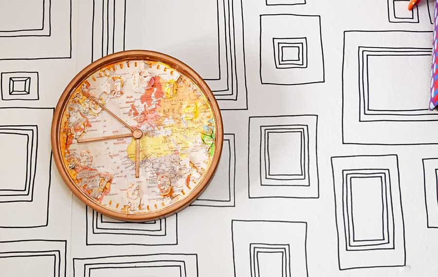 Ikea map wall clock hack 