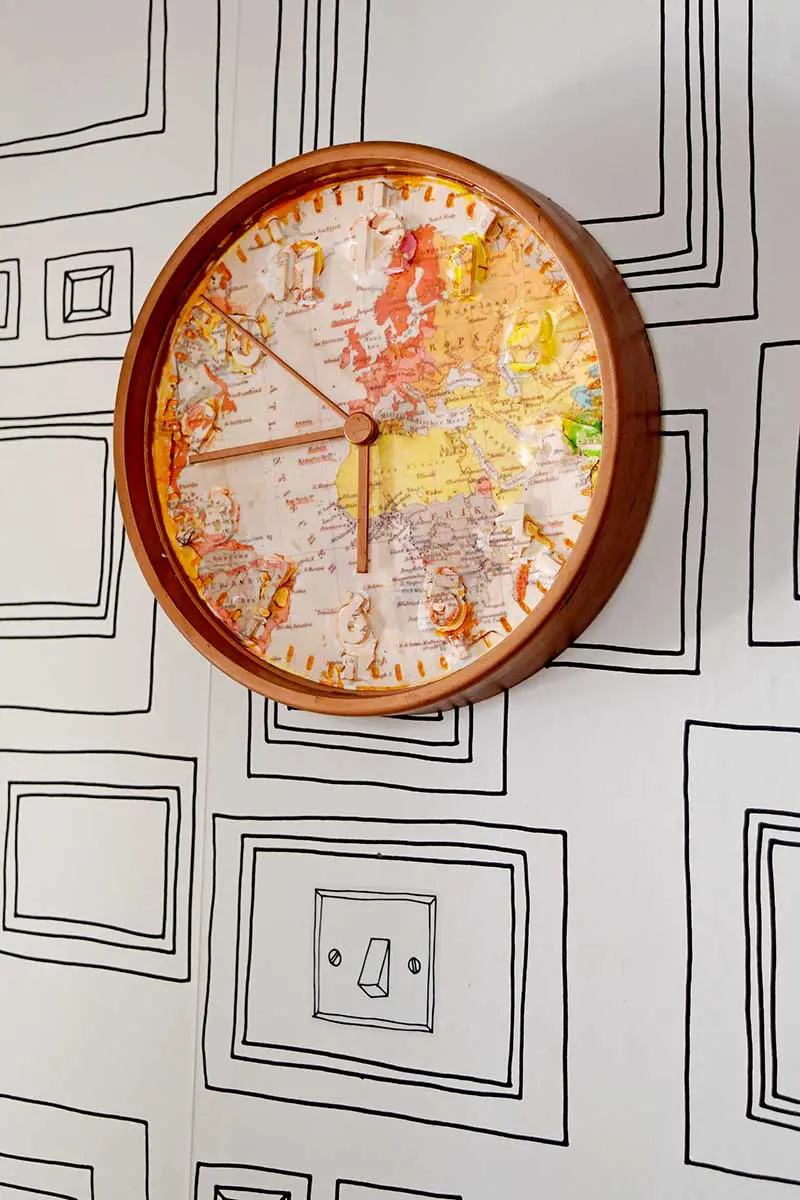 World map wall Ikea clock hack