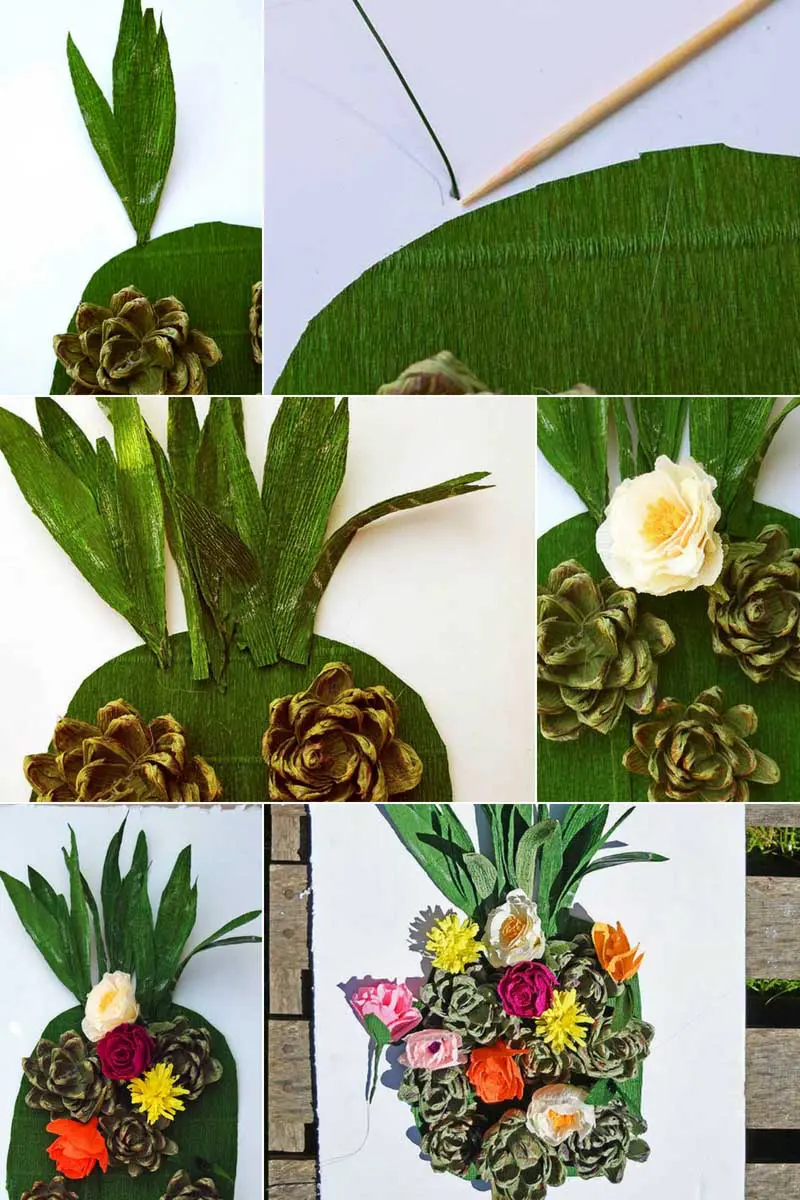 how to make a flower wall decoration pineapple 