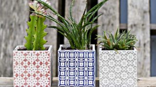 Tiled square Boho Moroccan planters