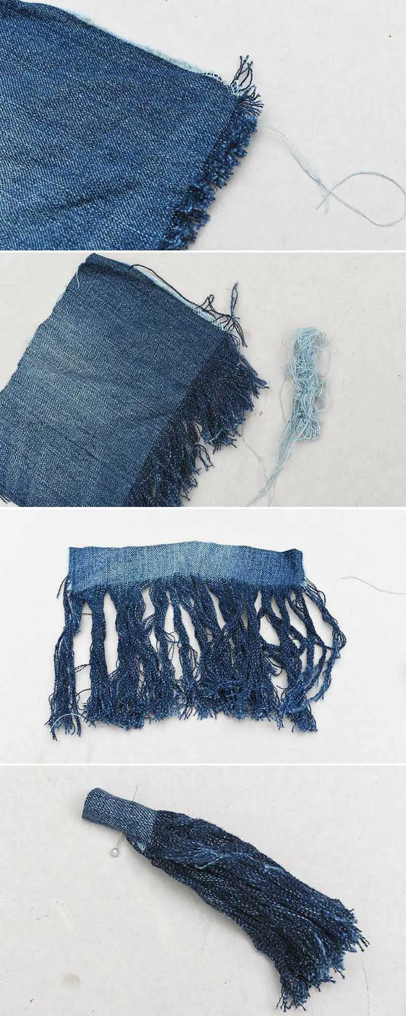 How to make tassels from old jeans