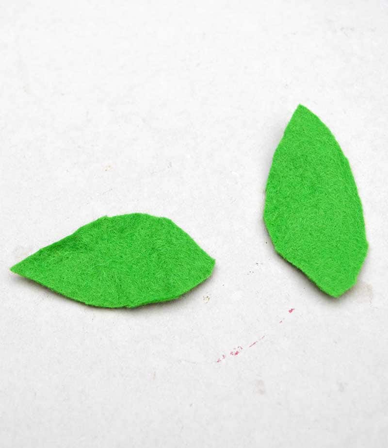 Green felt leaves