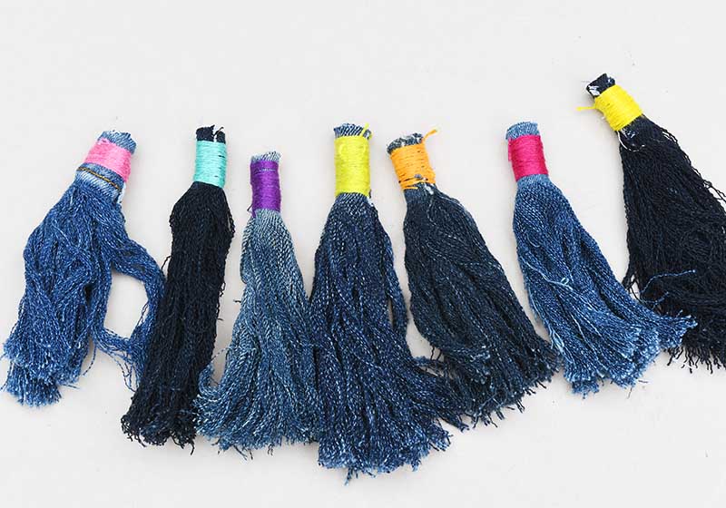 How To Make Chic Tassels by Fringing Denim - Pillar Box Blue