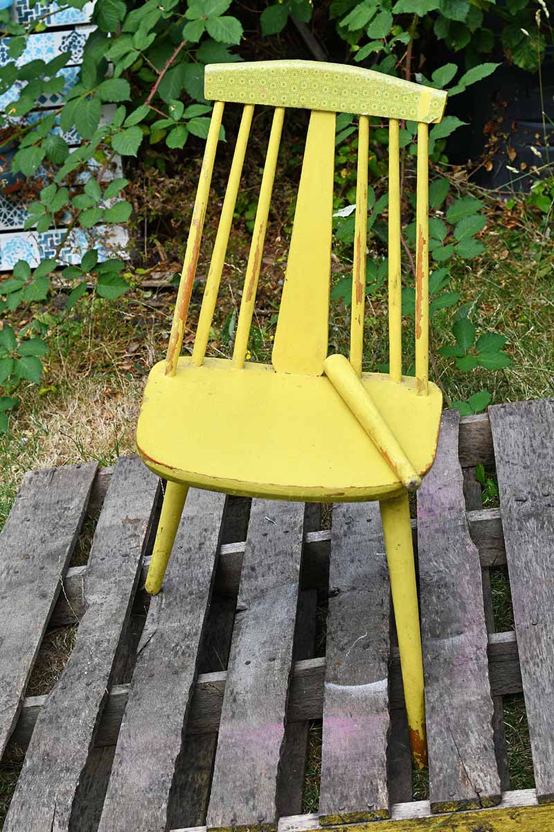 Broken wooden chair