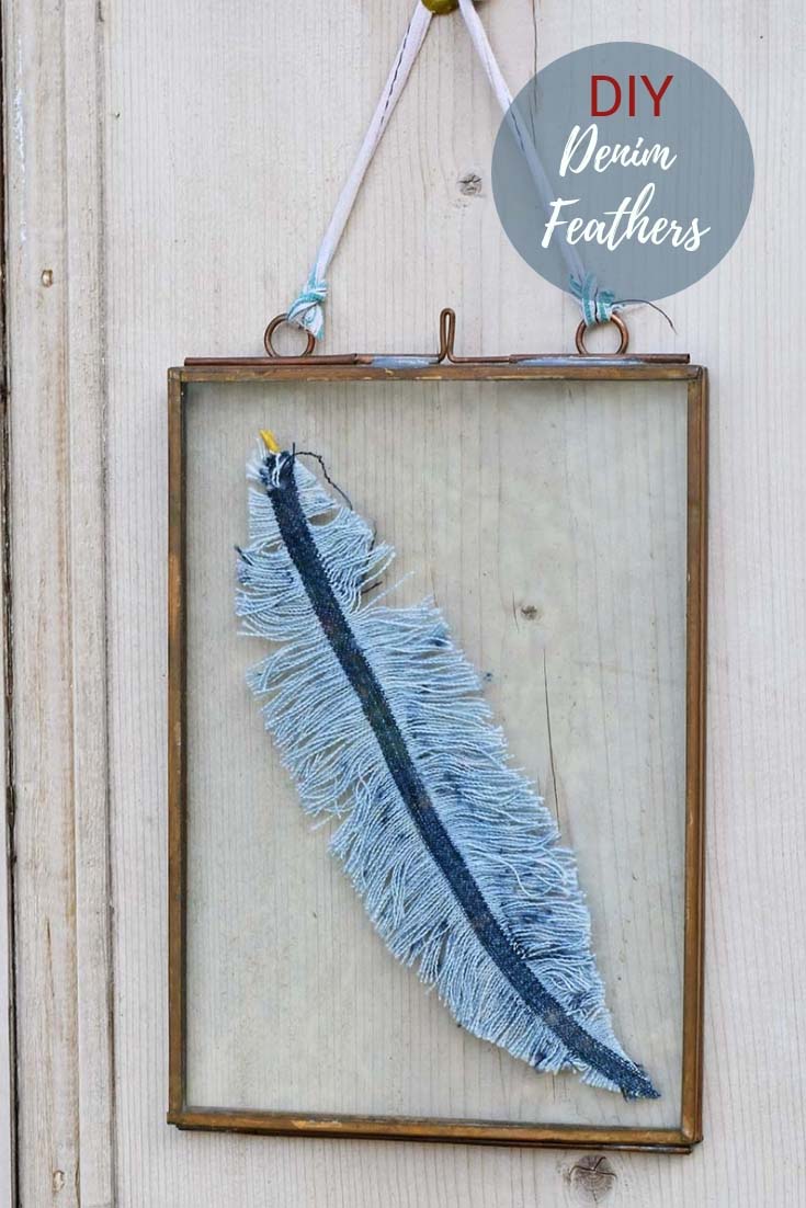 How To Make Denim Feather Wall Decor Pillar Box Blue