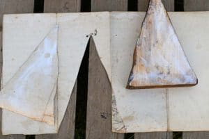 Gluing Map How To Make Mod Podge Repurposed Map Wood Ornaments - Pillar Box Blue