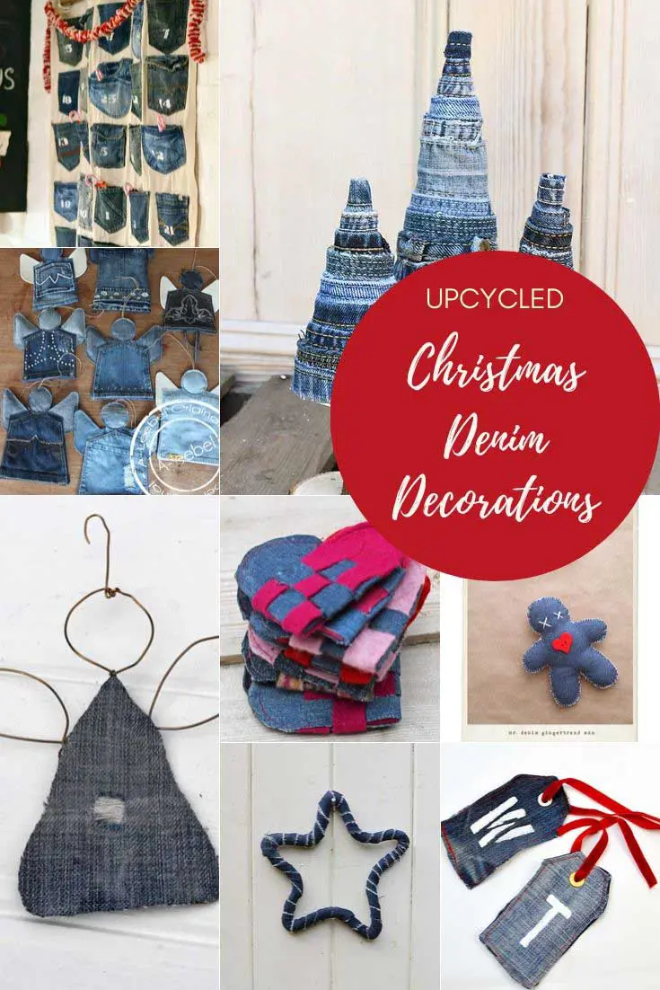 Upcycled Denim Christmas Decorations