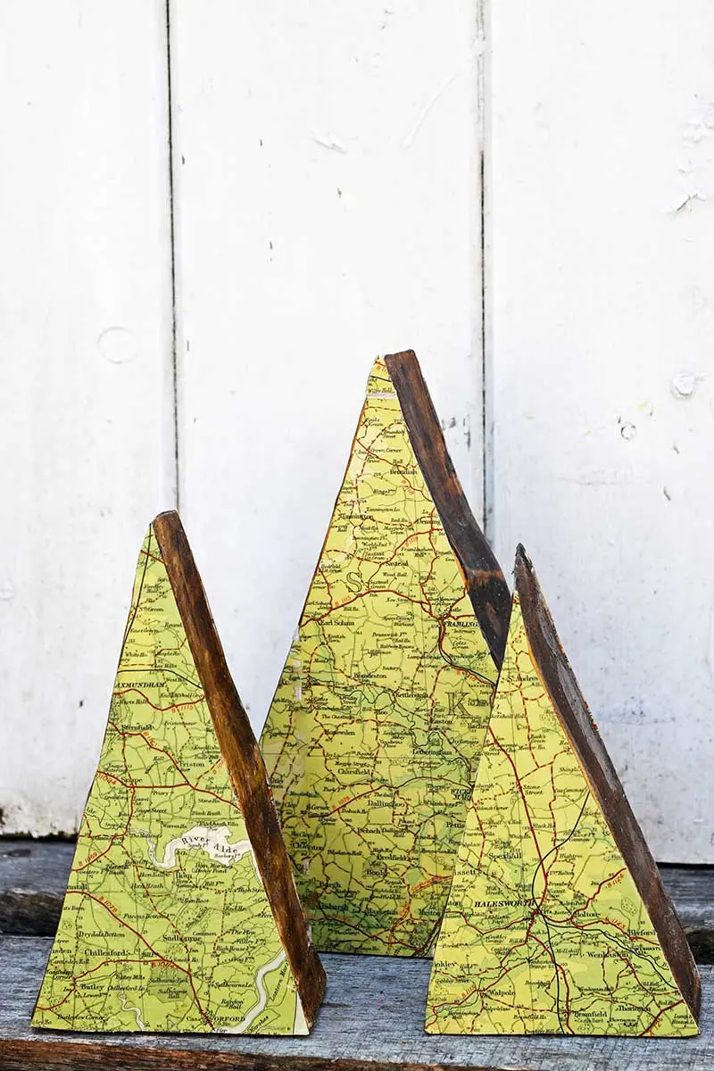 DIY mountain map ornament