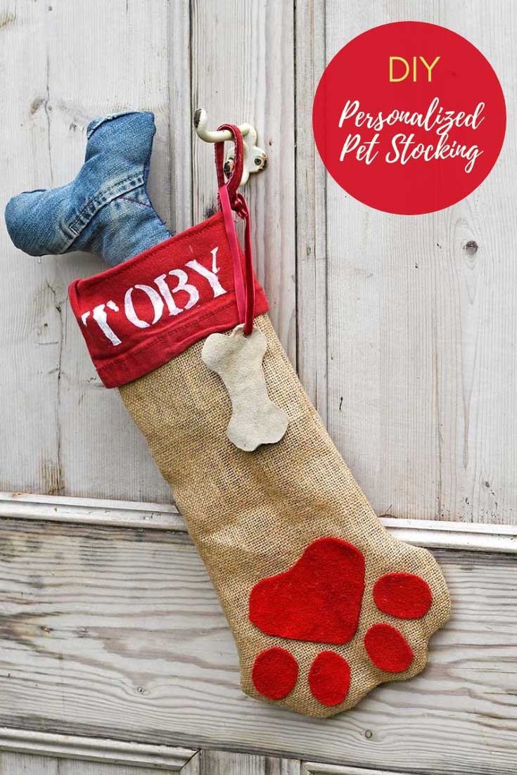  DIY personalizado Dog Christmas stocking