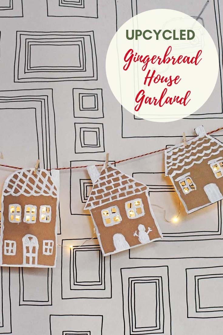 Upcycled Cardboard Gingerbread garland