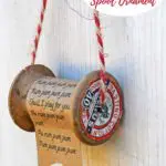 vintage wooden spool thread ornament