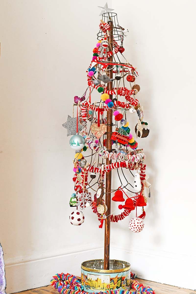 decorated wire rustic Christmas tree