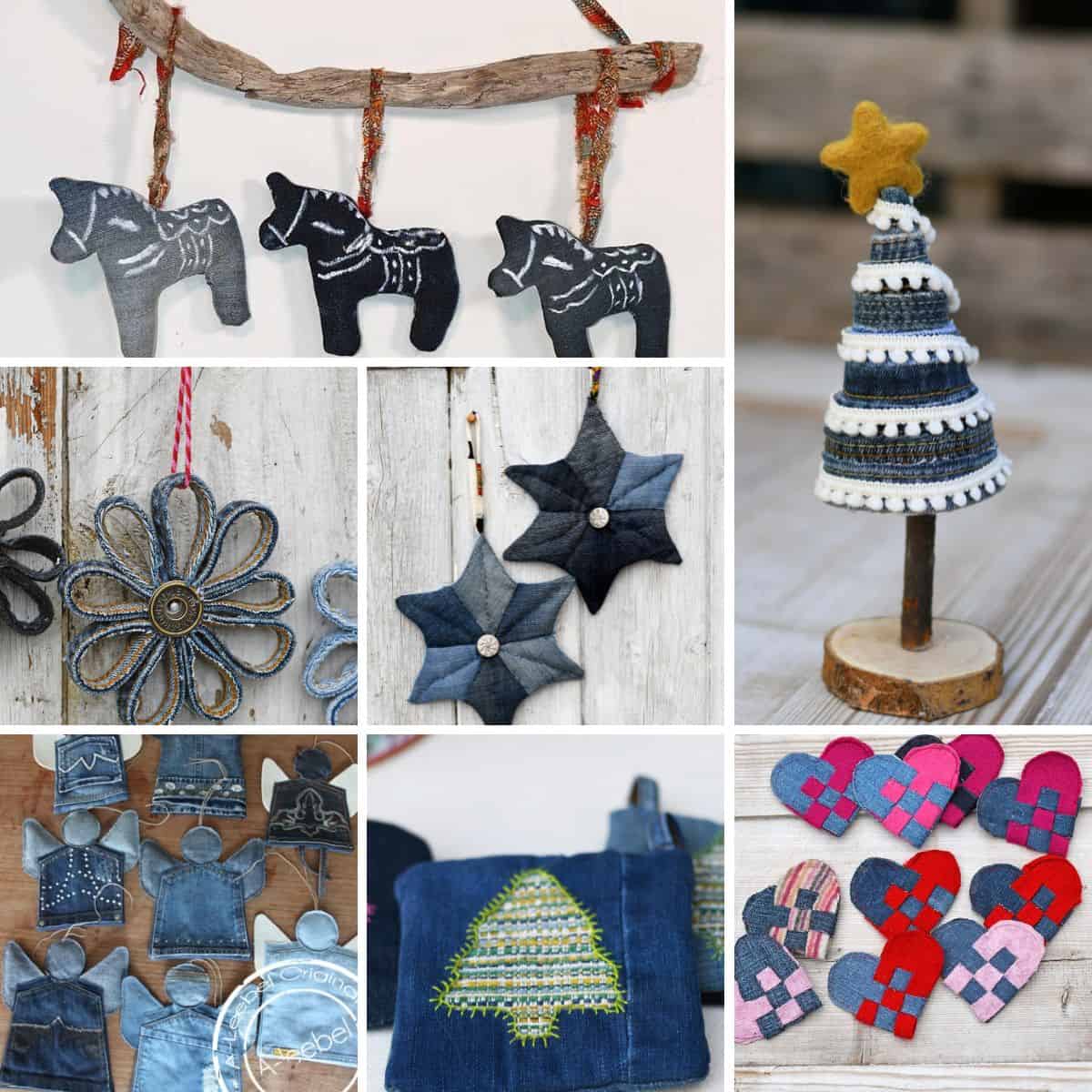 denim christmas decorations and ornaments ft