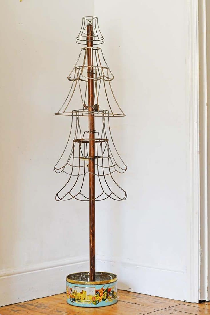repurposed lamp wire rustic Christmas tree