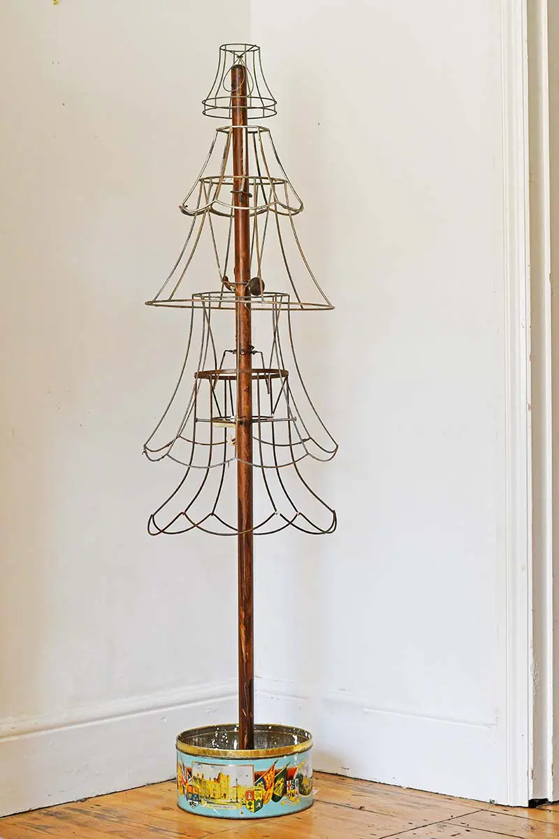 repurposed lamp wire rustic Christmas tree