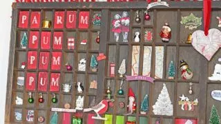 Vintage Christmas Printers Tray into Christmas Shadow box