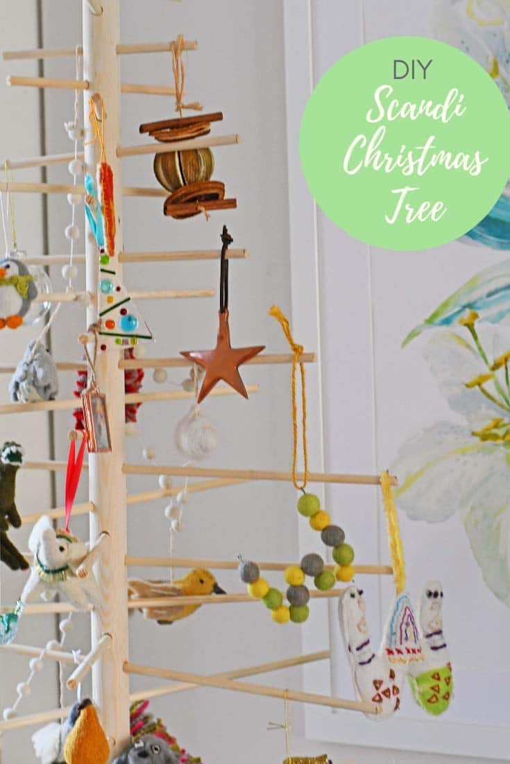 Decorated DIY Scandinavian Christmas tree