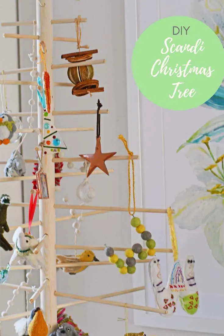 Decorated DIY Scandinavian Christmas tree