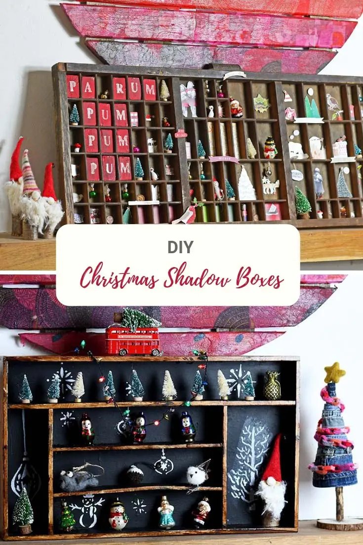 Repurposed Christmas Shadow boxes