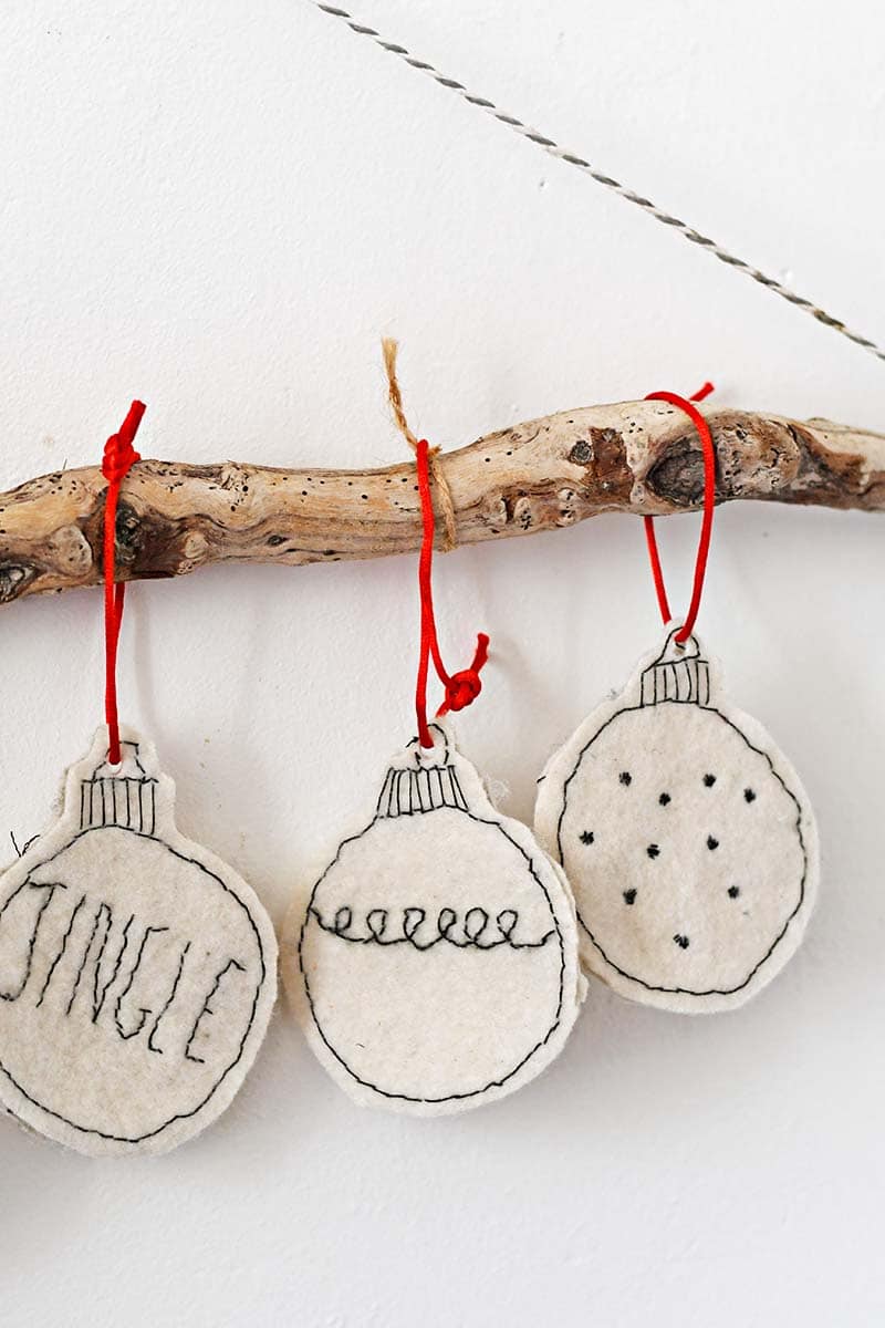 hand stitched felt bauble garland