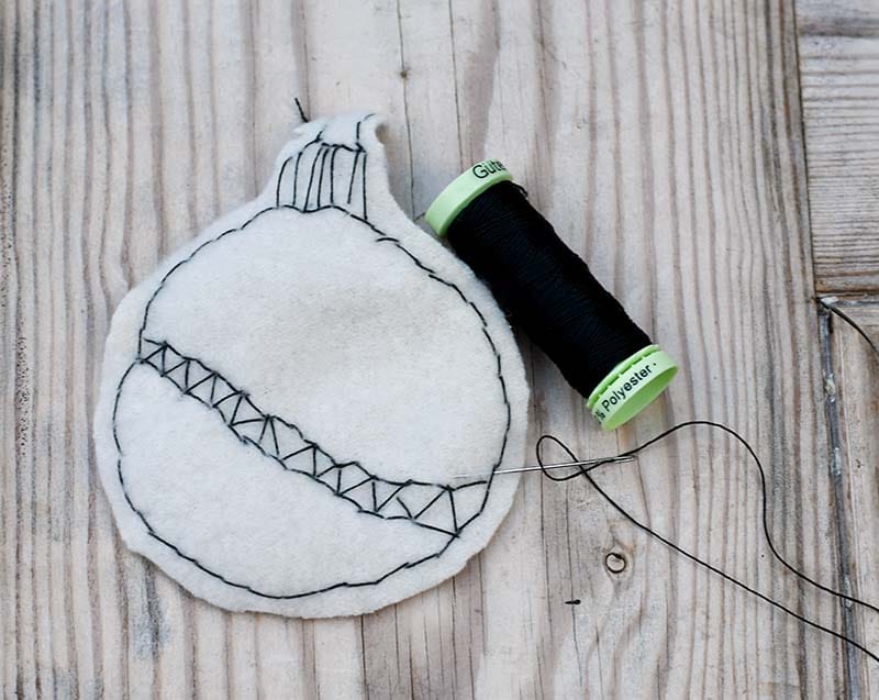 Stitching felt bauble