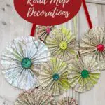 Upcycled road map rosettes door pin