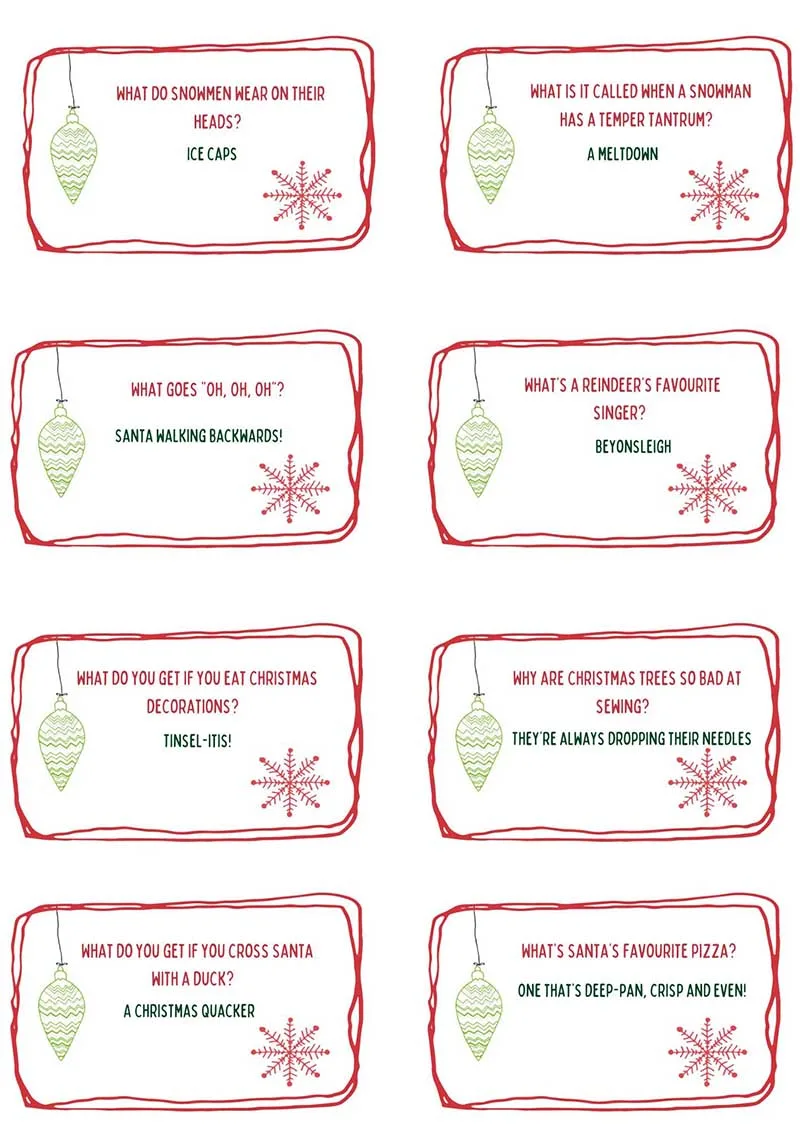 Printable Christmas Cracker Jokes 2024 Amalie Celisse