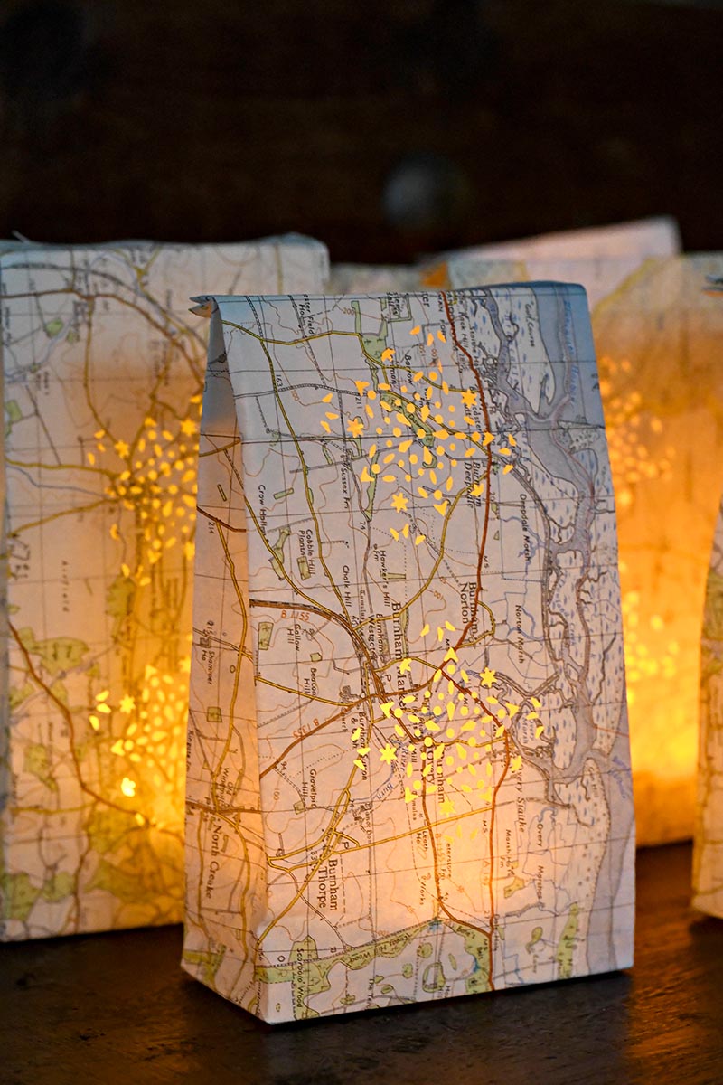 finished map luminary bags illuminated 